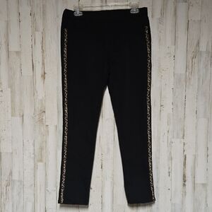 Wonder Nation Black Leggings with Animal Print Accent